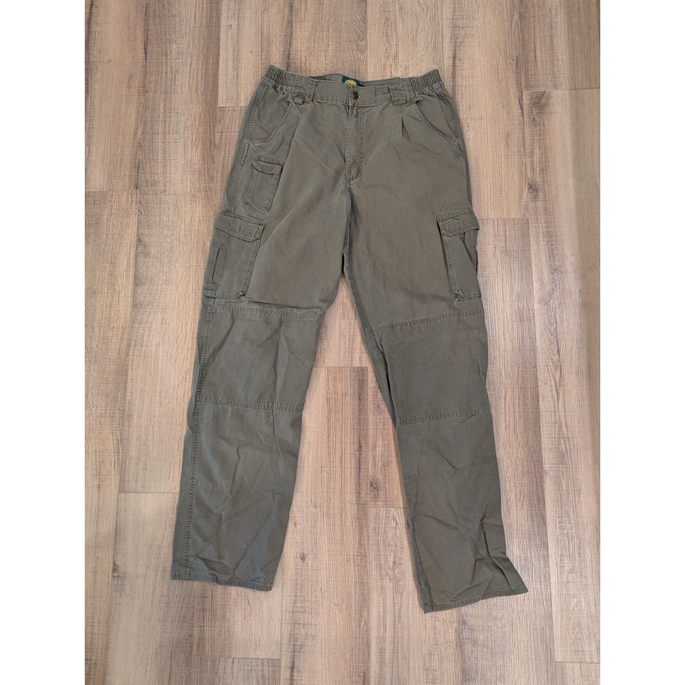 Vintage Cabela's Trail Hiker Cargo Pants Mens 36x34 Olive Green Canvas Hiking